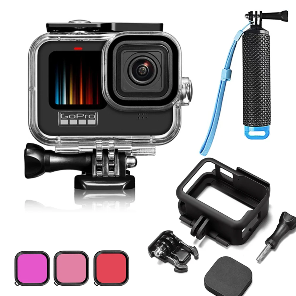 45M Waterproof Housing Case with 3-Pack Dive Filter for GoPro Hero13 12 11 10 9 for Go Pro Action Camera Accessories
45M Waterproof Housing Case with 3-Pack Dive Filter for GoPro Hero13 12 11 10 9 for Go Pro Action Camera Accessories