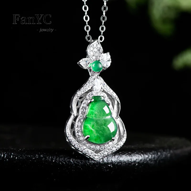 Genuine Myanmar Jadeite Sun Green Gourd Pendant S925 Silver Inlaid Ice Jade Necklace Fashion Exquisite Ladies Holiday Gift
Genuine Myanmar Jadeite Sun Green Gourd Pendant S925 Silver Inlaid Ice Jade Necklace Fashion Exquisite Ladies Holiday Gift