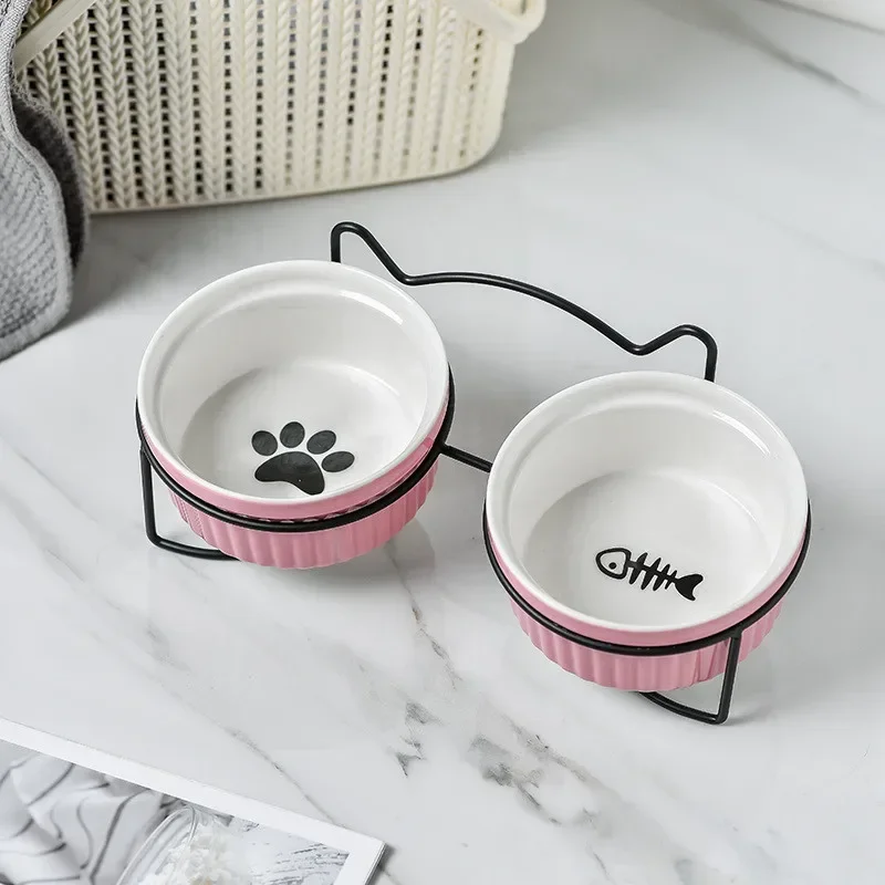 Double Ceramic Pet Bowls with Iron Frame Anti-slip Dog Cat Feeding Bowls Food Water Dishes Dog Accessories
Double Ceramic Pet Bowls with Iron Frame Anti-slip Dog Cat Feeding Bowls Food Water Dishes Dog Accessories