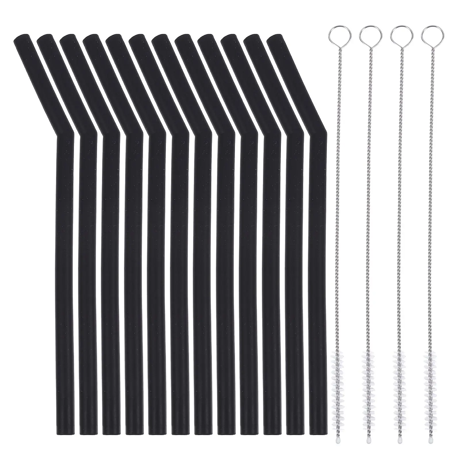 16 Pcs Black Silicone Straws Foldable Portable Reusable 4 Brushes Cleaning Travel Party Picnic Household Kitchen Bar Accessories
16 Pcs Black Silicone Straws Foldable Portable Reusable 4 Brushes Cleaning Travel Party Picnic Household Kitchen Bar Accessories