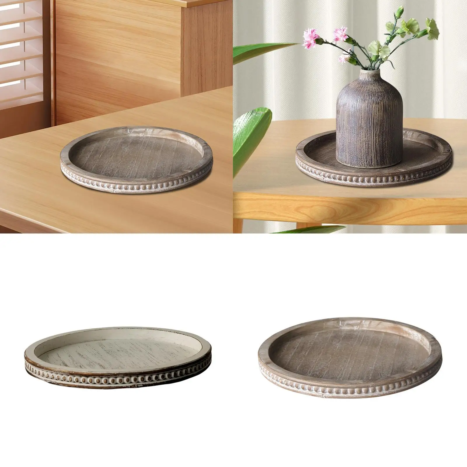 Wooden Serving Tray Decoration Rustic Centerpiece Round Wood Butler for Living Room Kitchen Farmhouse Tea Light Base Pantry
Wooden Serving Tray Decoration Rustic Centerpiece Round Wood Butler for Living Room Kitchen Farmhouse Tea Light Base Pantry