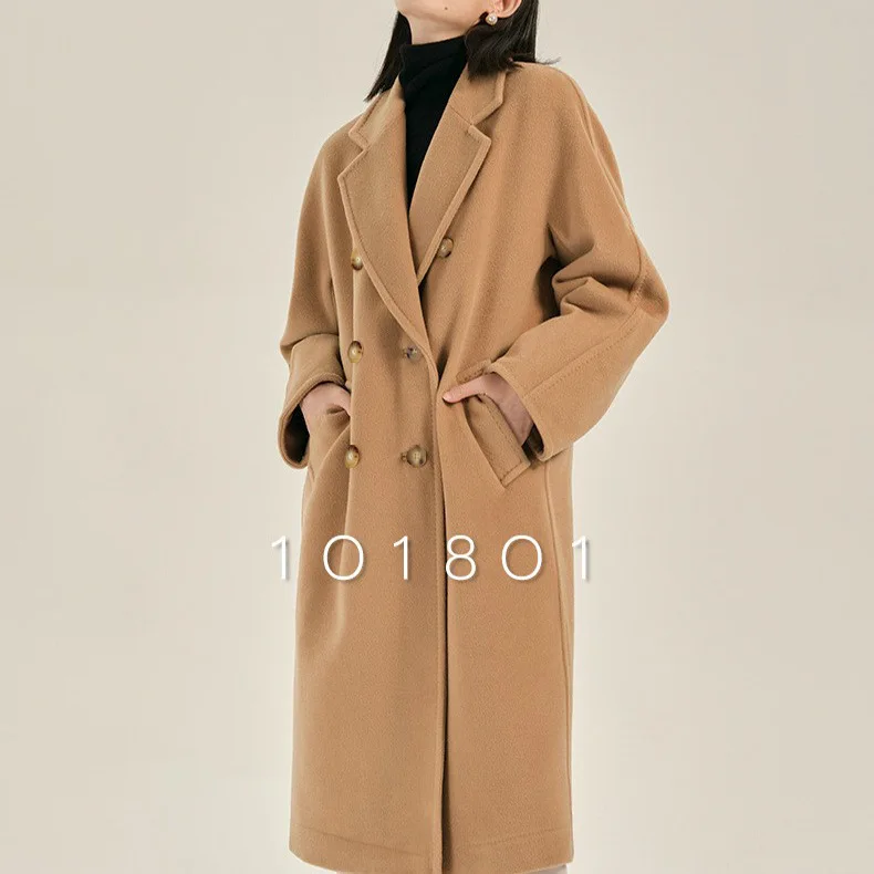 Women Cashmere Woolen Coat Double-breasted Lapel Suit Collar With Belt Wool Autumn Winter Thick Overcoat Brand
Women Cashmere Woolen Coat Double-breasted Lapel Suit Collar With Belt Wool Autumn Winter Thick Overcoat Brand