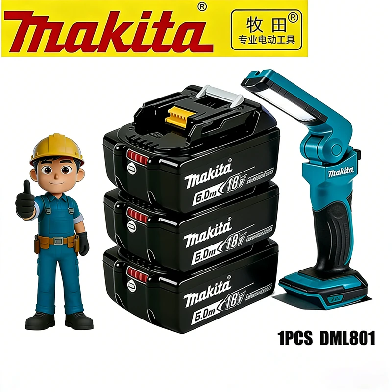 Battery Makita DML80118V LXT rechargeable work light folding desk lamp LED flashlight is only used for tool lighting
Battery Makita DML80118V LXT rechargeable work light folding desk lamp LED flashlight is only used for tool lighting