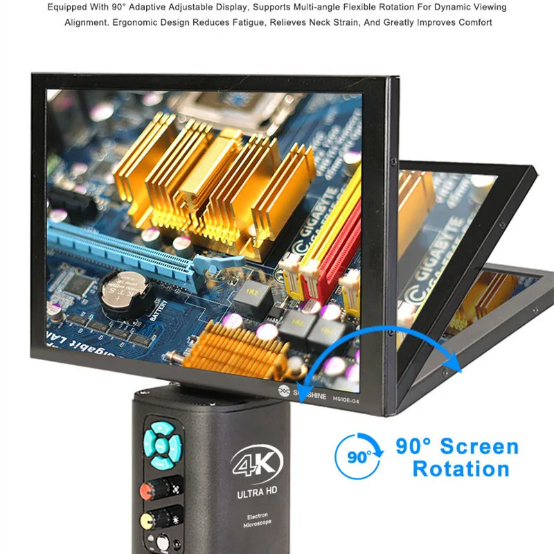 SUNSHINE MS10E-04 4K Microscope, 10.1" IPS Screen, Rotatable,HDMI/USB, High CRI Light, for Phone PCB Soldering Repair Inspection
SUNSHINE MS10E-04 4K Microscope, 10.1" IPS Screen, Rotatable,HDMI/USB, High CRI Light, for Phone PCB Soldering Repair Inspection