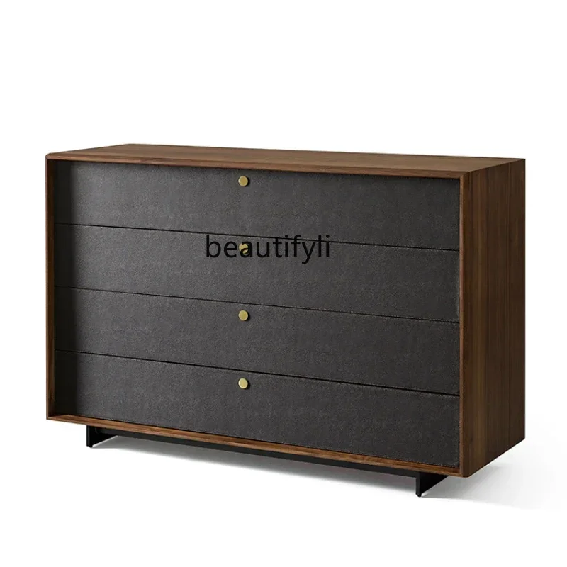 Solid Wood Four-Bucket Cabinet North America Black Walnut Bedroom Storage Cabinet Italian Minimalistcqy
Solid Wood Four-Bucket Cabinet North America Black Walnut Bedroom Storage Cabinet Italian Minimalistcqy
