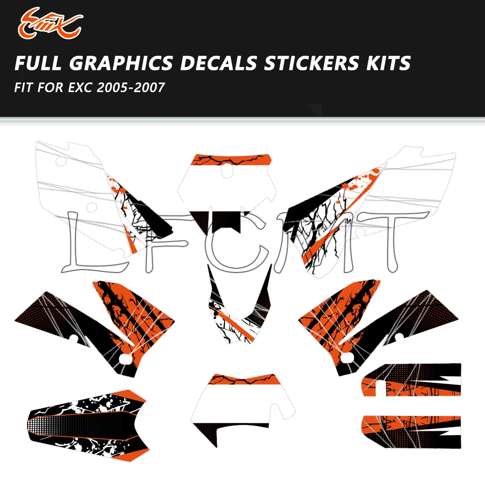 Dirt Bike Graphics Background Decals Motorcycle Sticker Kit Fit for EXC 125 200 250 300 400 450 525 EXC F 2005 2006 2007
Dirt Bike Graphics Background Decals Motorcycle Sticker Kit Fit for EXC 125 200 250 300 400 450 525 EXC F 2005 2006 2007