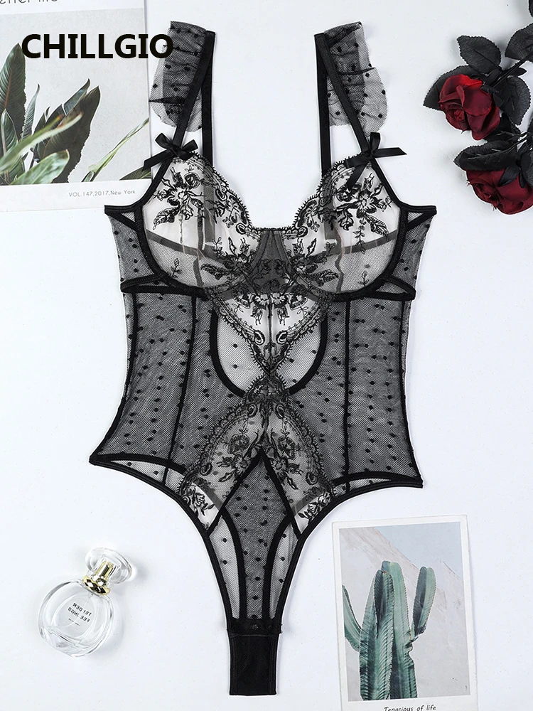 CHILLGIO Romper for Woman Black Sleeveless Jumpsuit Hollow Out Embroidery Sheer Ladies Crotchless Bodysuit Luxury Party Overalls
CHILLGIO Romper for Woman Black Sleeveless Jumpsuit Hollow Out Embroidery Sheer Ladies Crotchless Bodysuit Luxury Party Overalls