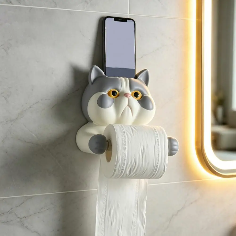 Toilet Towel Holder Cat Shape Wall Mounted No Drilling Rack, with Phone Holder Easy Install Multi-Purpose Bathroom Organizer
Toilet Towel Holder Cat Shape Wall Mounted No Drilling Rack, with Phone Holder Easy Install Multi-Purpose Bathroom Organizer