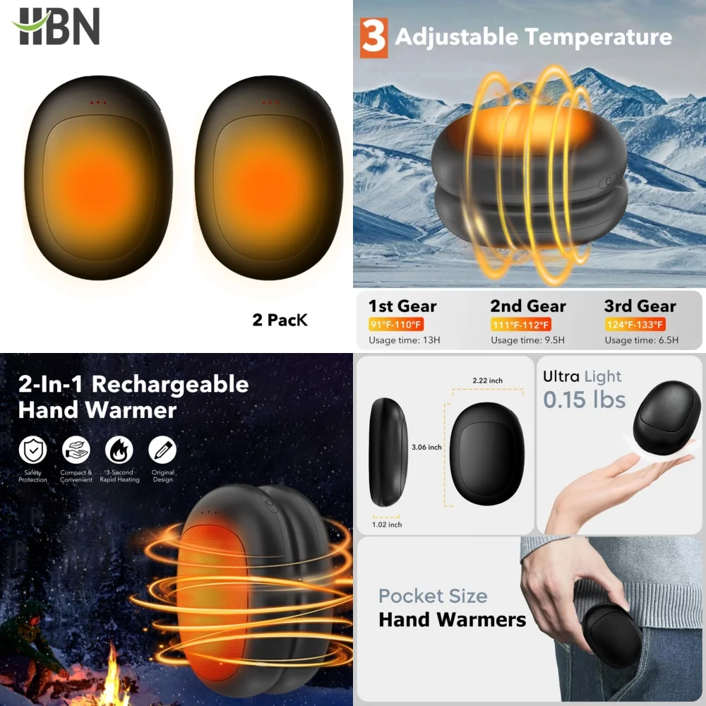 2 Pack Magnetic Hand Warmer Rechargeable Electric Heating Pad with 3 Temperature Settings Fast Heating Portable Warm Keepers for
2 Pack Magnetic Hand Warmer Rechargeable Electric Heating Pad with 3 Temperature Settings Fast Heating Portable Warm Keepers for