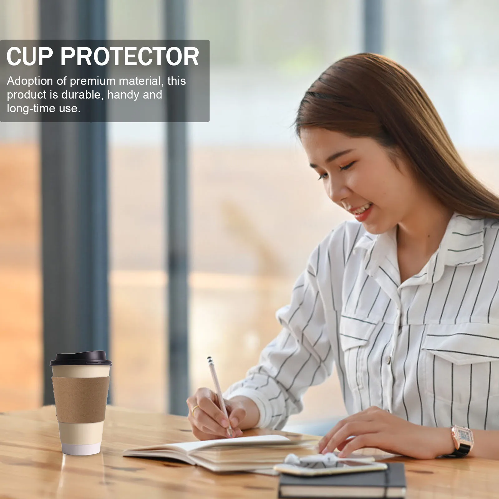 100 Pcs Anti Scalding Paper Cup Sleeve Heat Resistant Protective Tea Cup Cover 80mm Lightweight Durable Storage Travel 
100 Pcs Anti Scalding Paper Cup Sleeve Heat Resistant Protective Tea Cup Cover 80mm Lightweight Durable Storage Travel