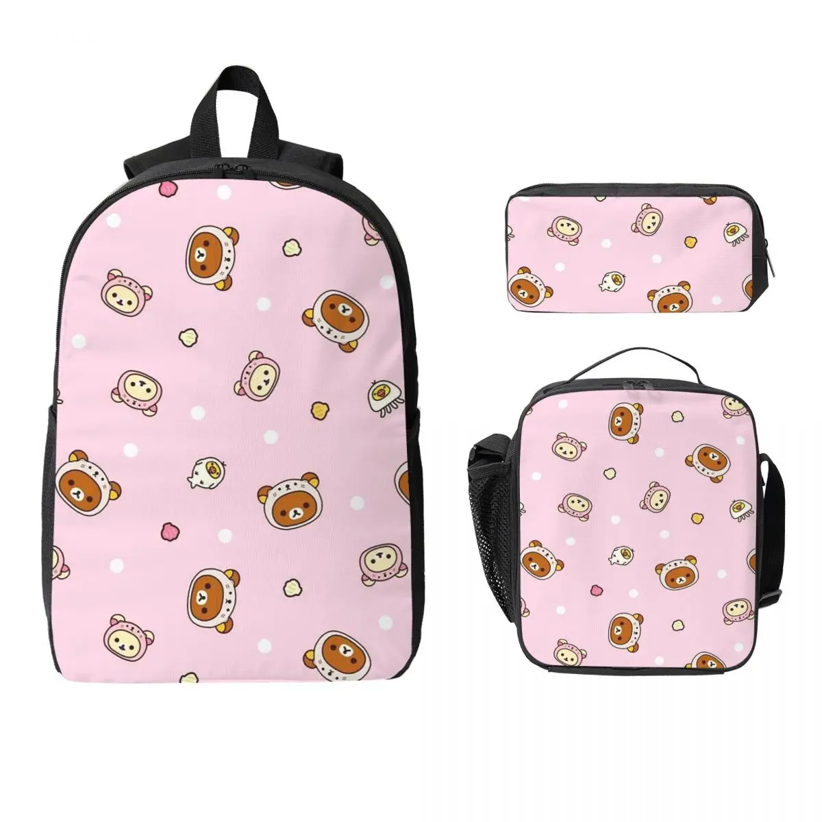 Rilakkuma Backpack Student Boys Girls BookBag School Bag Computer Shoulder Bags 3ps Insulated Lunch Bag Pencil Case
Rilakkuma Backpack Student Boys Girls BookBag School Bag Computer Shoulder Bags 3ps Insulated Lunch Bag Pencil Case