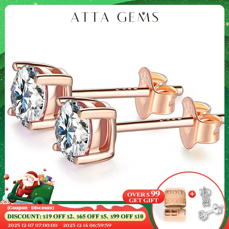 ATTAGEMS D Color Moissanite 1CT Gemstone 750 Rose Gold 18K Plated Stud Earrings for Women Solid 18K Gold Solitaire Fine Jewelry
ATTAGEMS D Color Moissanite 1CT Gemstone 750 Rose Gold 18K Plated Stud Earrings for Women Solid 18K Gold Solitaire Fine Jewelry