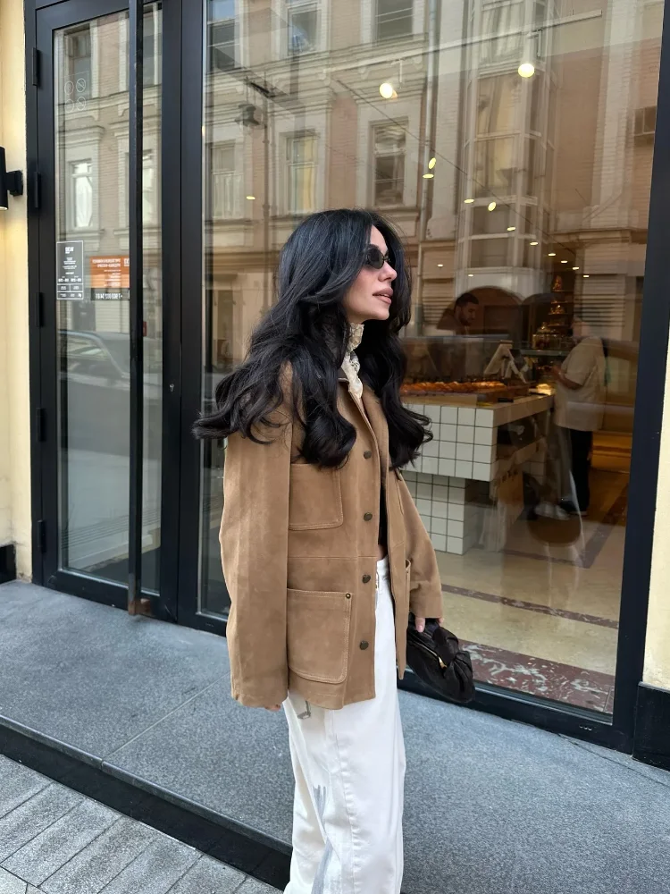 Casual Khaki Woolen Coat Fashion Chic Collar Solid Color Single Breasted Pocket Loose Jacket Lady New Daily Commuting Outerwears
Casual Khaki Woolen Coat Fashion Chic Collar Solid Color Single Breasted Pocket Loose Jacket Lady New Daily Commuting Outerwears