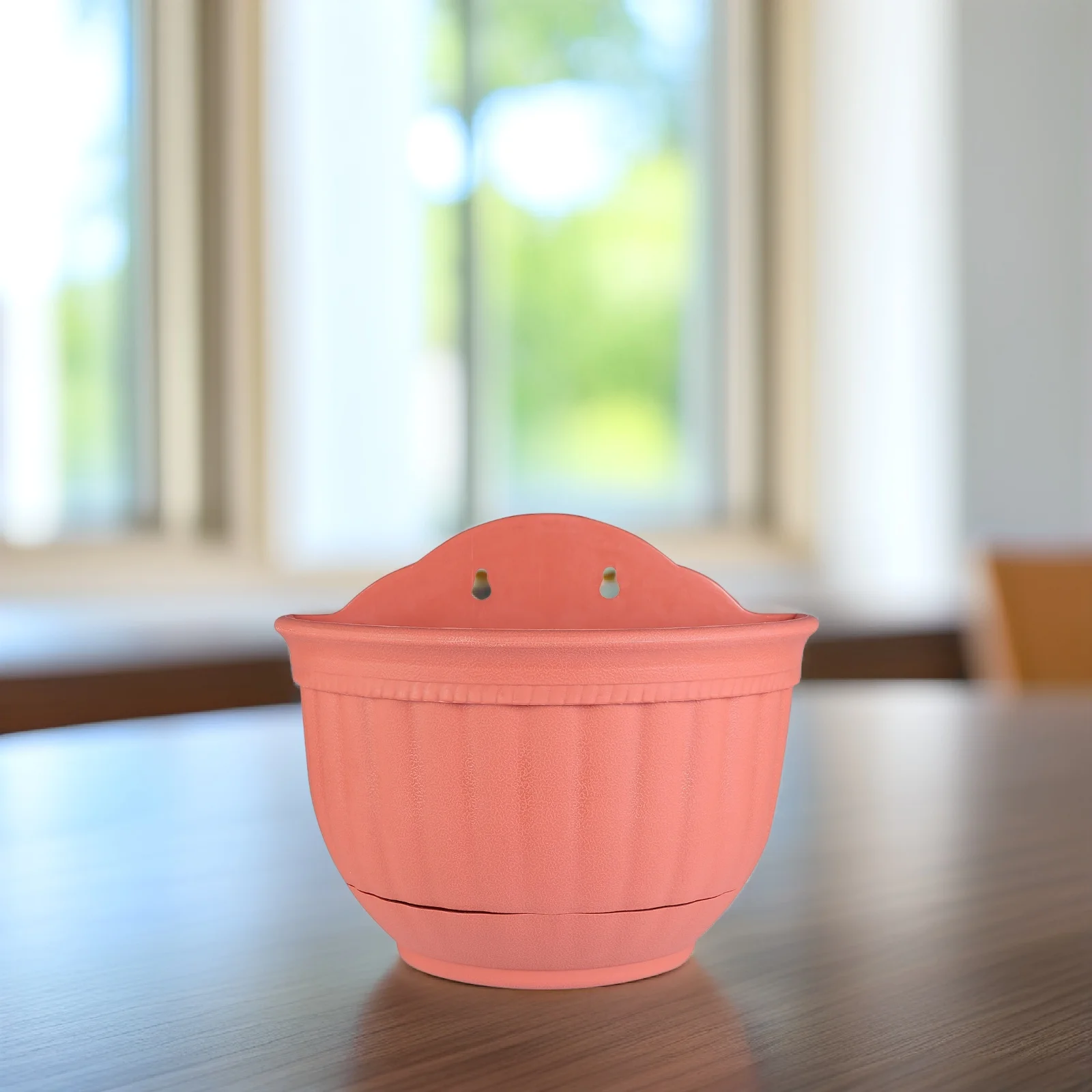 Faux Patterned Flower Pot Half Round Hanging Wall Mounted Plastic Pot Space Saving with Tray for Decor 
Faux Patterned Flower Pot Half Round Hanging Wall Mounted Plastic Pot Space Saving with Tray for Decor