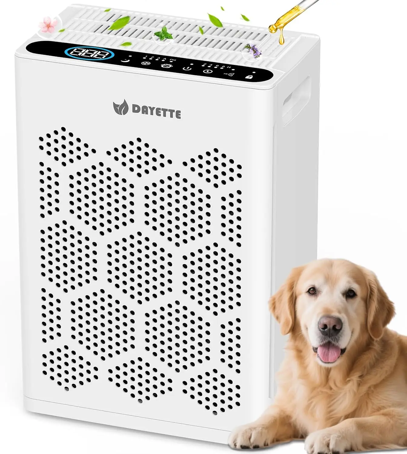 Air Purifier for Large Room Up to 2400 sq ft, HEPA 14 Filter, Pet Mode, Washable Prefilter, Fragrance, White
Air Purifier for Large Room Up to 2400 sq ft, HEPA 14 Filter, Pet Mode, Washable Prefilter, Fragrance, White