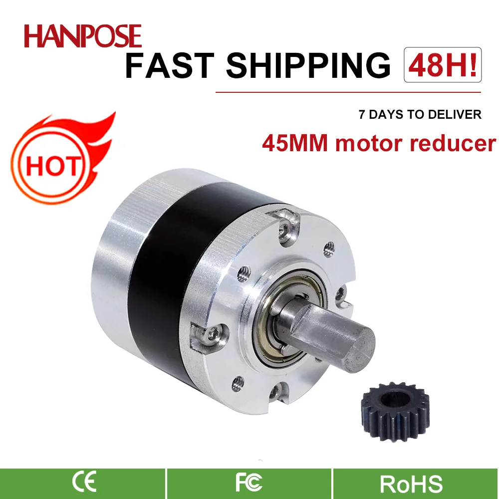 Hanpose 45-миллиметровый планетарный мотор-редуктор, прецизионная коробка передач, цельнометаллическая переменная скорость, высокий крутящий момент, может сочетаться с двигателем 895
Hanpose 45-миллиметровый планетарный мотор-редуктор, прецизионная коробка передач, цельнометаллическая переменная скорость, высокий крутящий момент, может сочетаться с двигателем 895