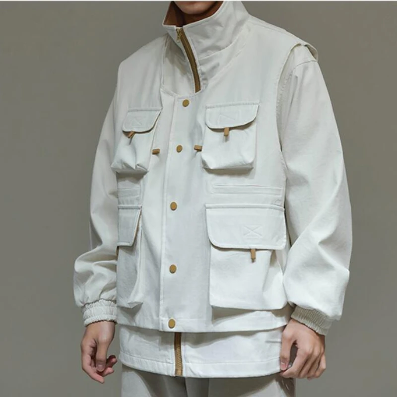 American Fashion Multi Pocket Cargo Jacket Men Clothing Streetwear Harajuku Casual Coat Spring Trendy Stand Up Collar Jacket
American Fashion Multi Pocket Cargo Jacket Men Clothing Streetwear Harajuku Casual Coat Spring Trendy Stand Up Collar Jacket