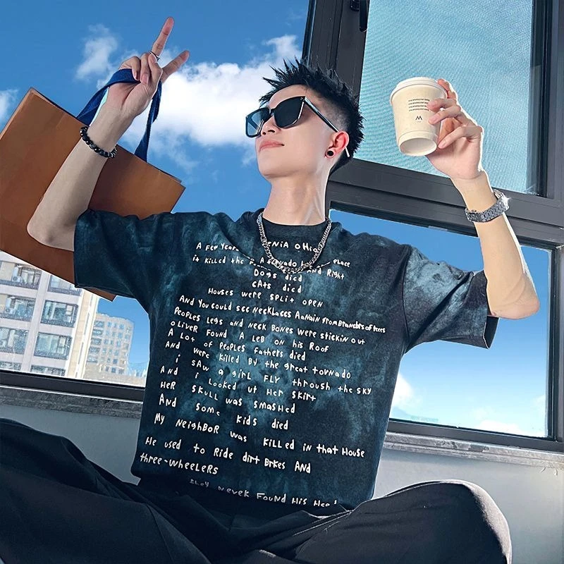 Men's Summer Tie Dye Slim Fit Heavyweight T-Shirt Short Sleeve Foam Letter Print Casual Stylish New Arrival Trendy
Men's Summer Tie Dye Slim Fit Heavyweight T-Shirt Short Sleeve Foam Letter Print Casual Stylish New Arrival Trendy