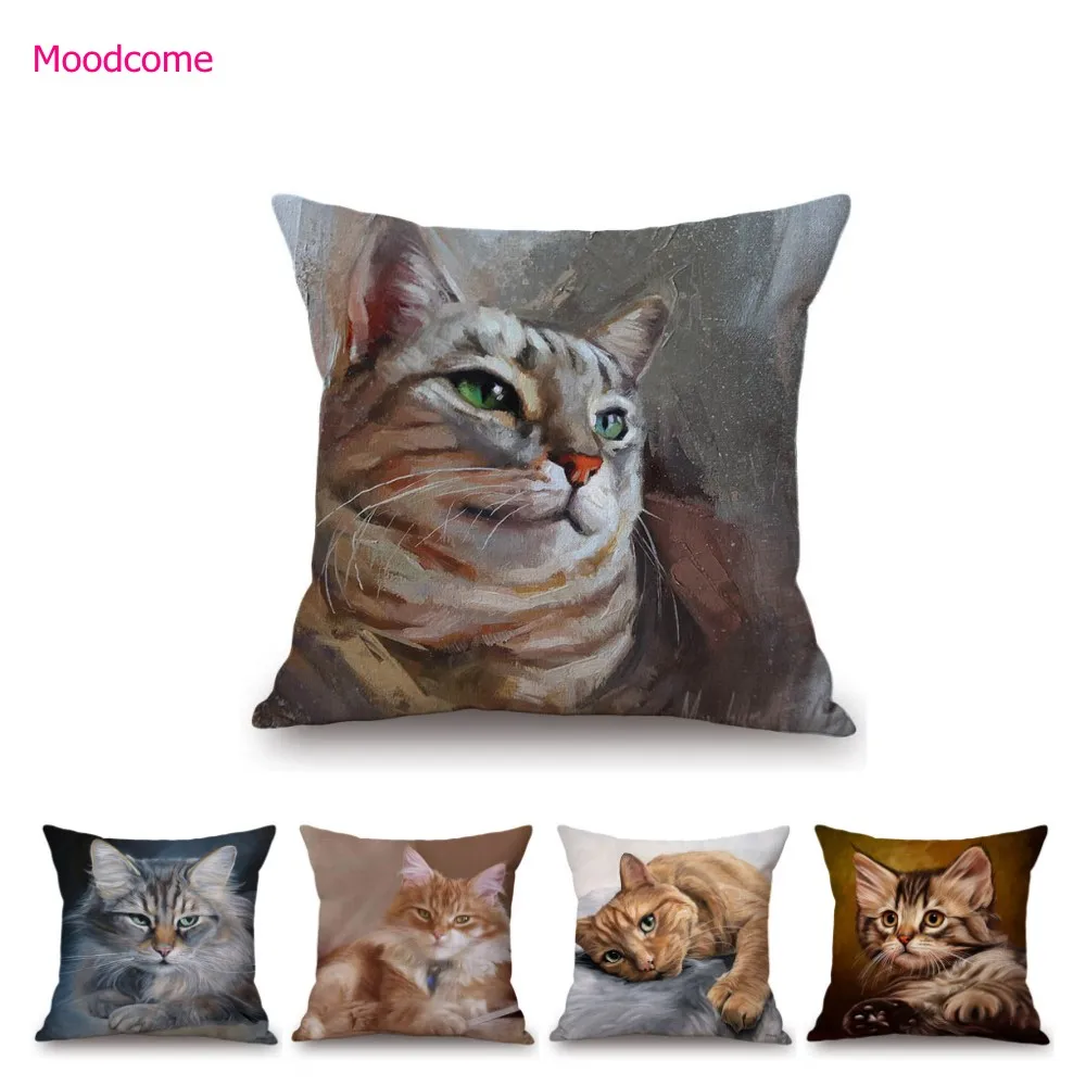 Cute Lovely Funny Cat Kitten Home Decoration Art Oil Painting Sofa Throw Pillow Case Cotton Linen Car Chair Seat Cushion Cover
Cute Lovely Funny Cat Kitten Home Decoration Art Oil Painting Sofa Throw Pillow Case Cotton Linen Car Chair Seat Cushion Cover