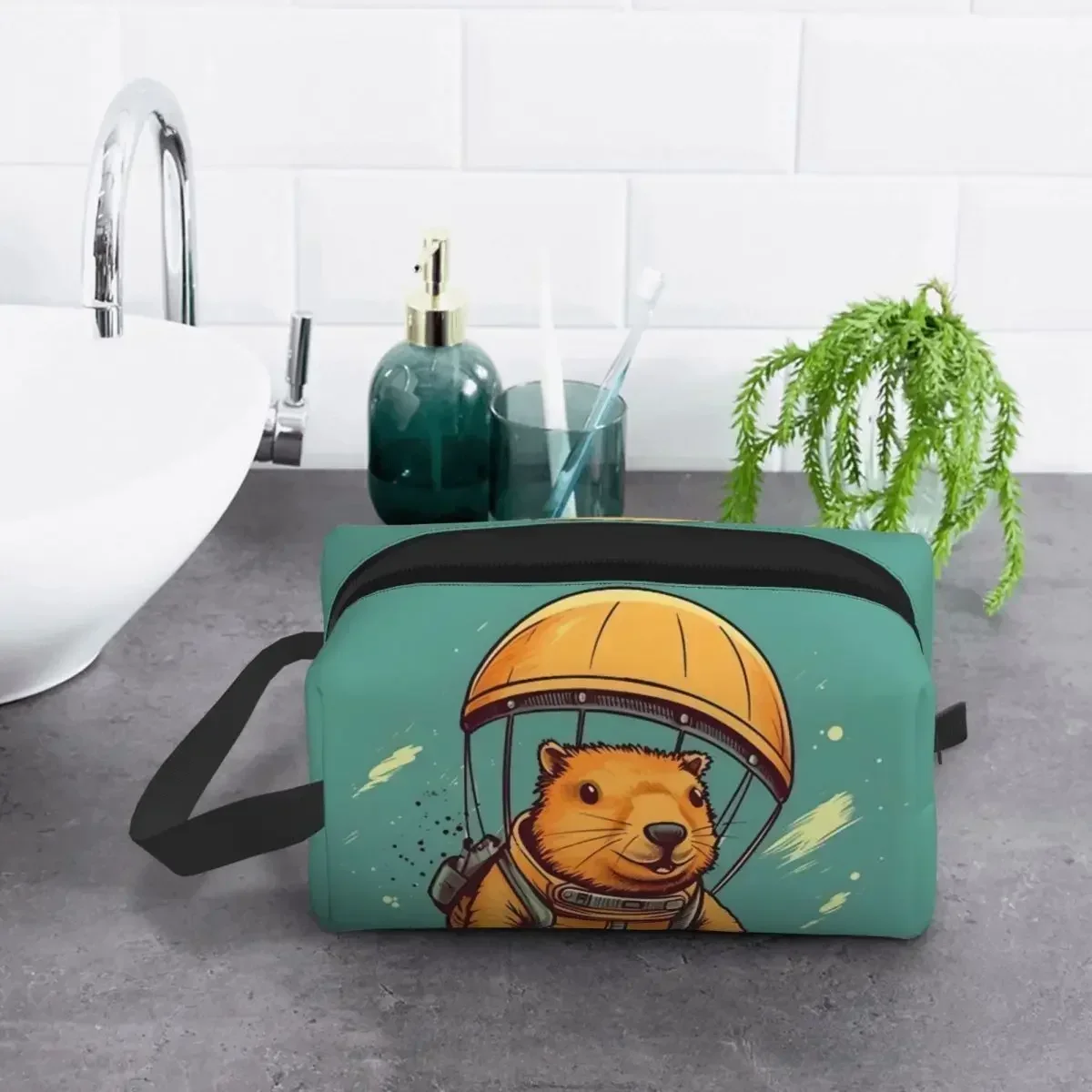 Capybara Parachuting Toiletry Bag Women Makeup Cosmetic Organizer Lady Beauty Storage Dopp Kit Case
Capybara Parachuting Toiletry Bag Women Makeup Cosmetic Organizer Lady Beauty Storage Dopp Kit Case