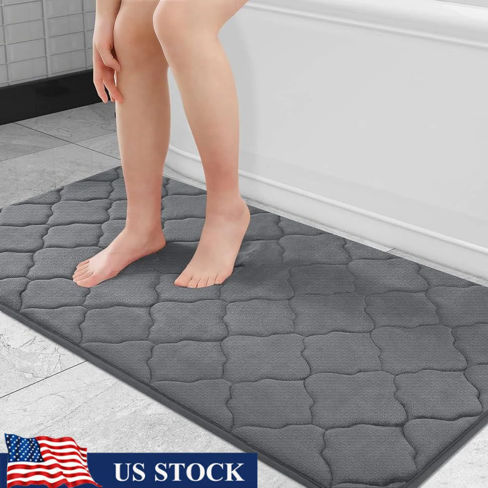 Memory Foam Bath Mat Rug Soft Absorbent Non-Slip Quick Dry Machine Washable Bathroom Rugs Cloud-Like Comfort PVC Backing Tufted
Memory Foam Bath Mat Rug Soft Absorbent Non-Slip Quick Dry Machine Washable Bathroom Rugs Cloud-Like Comfort PVC Backing Tufted