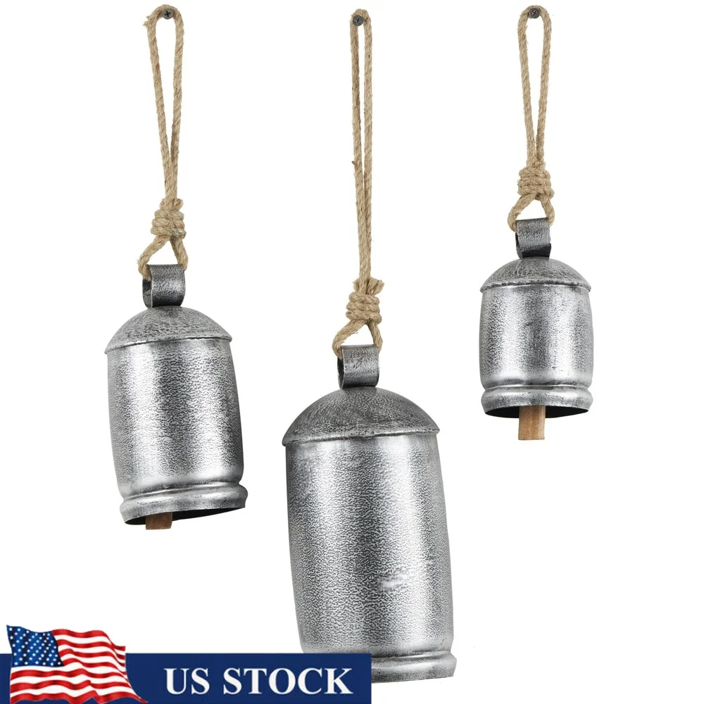 Rustic Metal Tibetan Inspired Decorative Hanging Bell Chime Set of 3 Indoor Outdoor Meditation Bells with Jute Rope Home Decor
Rustic Metal Tibetan Inspired Decorative Hanging Bell Chime Set of 3 Indoor Outdoor Meditation Bells with Jute Rope Home Decor