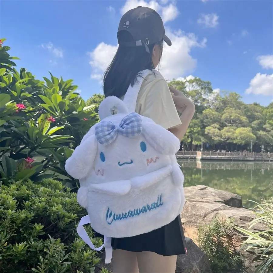 New Sanrio Cartoon Lovely Plush Backpack Cinnamoroll Kuromi Girl Heart Large Capacity My Melody Shoulders Bag Kid Christmas Gift
New Sanrio Cartoon Lovely Plush Backpack Cinnamoroll Kuromi Girl Heart Large Capacity My Melody Shoulders Bag Kid Christmas Gift