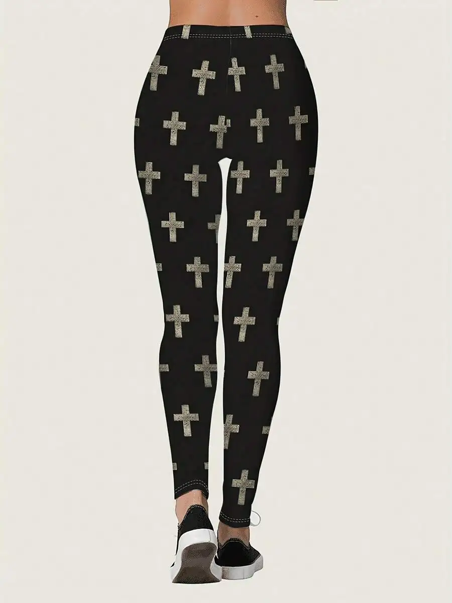 Womens High Waisted Cross Print Leggings Stretchy Soft Fabric Casual Yoga Pants
Womens High Waisted Cross Print Leggings Stretchy Soft Fabric Casual Yoga Pants