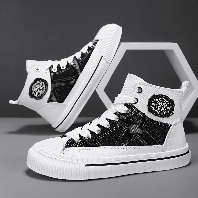 2025 Hot Sale Men's Denim Casual Shoes Fashion Patchwork High Top Skateboard Shoes Male Comfy Platform Espadrilles Shoes For Men
2025 Hot Sale Men's Denim Casual Shoes Fashion Patchwork High Top Skateboard Shoes Male Comfy Platform Espadrilles Shoes For Men