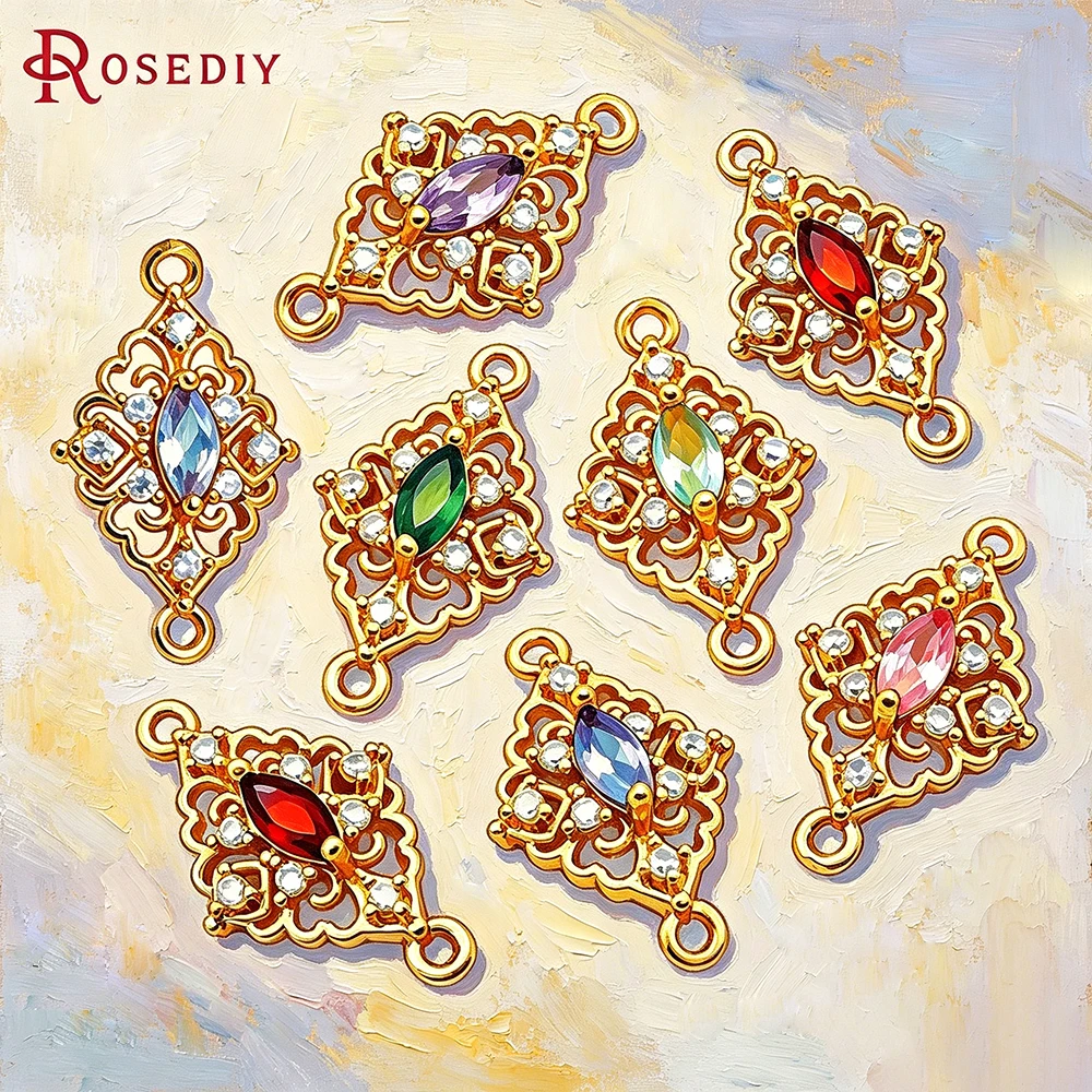 10PCS 18K Gold Color 2 Holes Rhombus Connect Charms Pendants Necklace Earrings Diy Accessories
10PCS 18K Gold Color 2 Holes Rhombus Connect Charms Pendants Necklace Earrings Diy Accessories