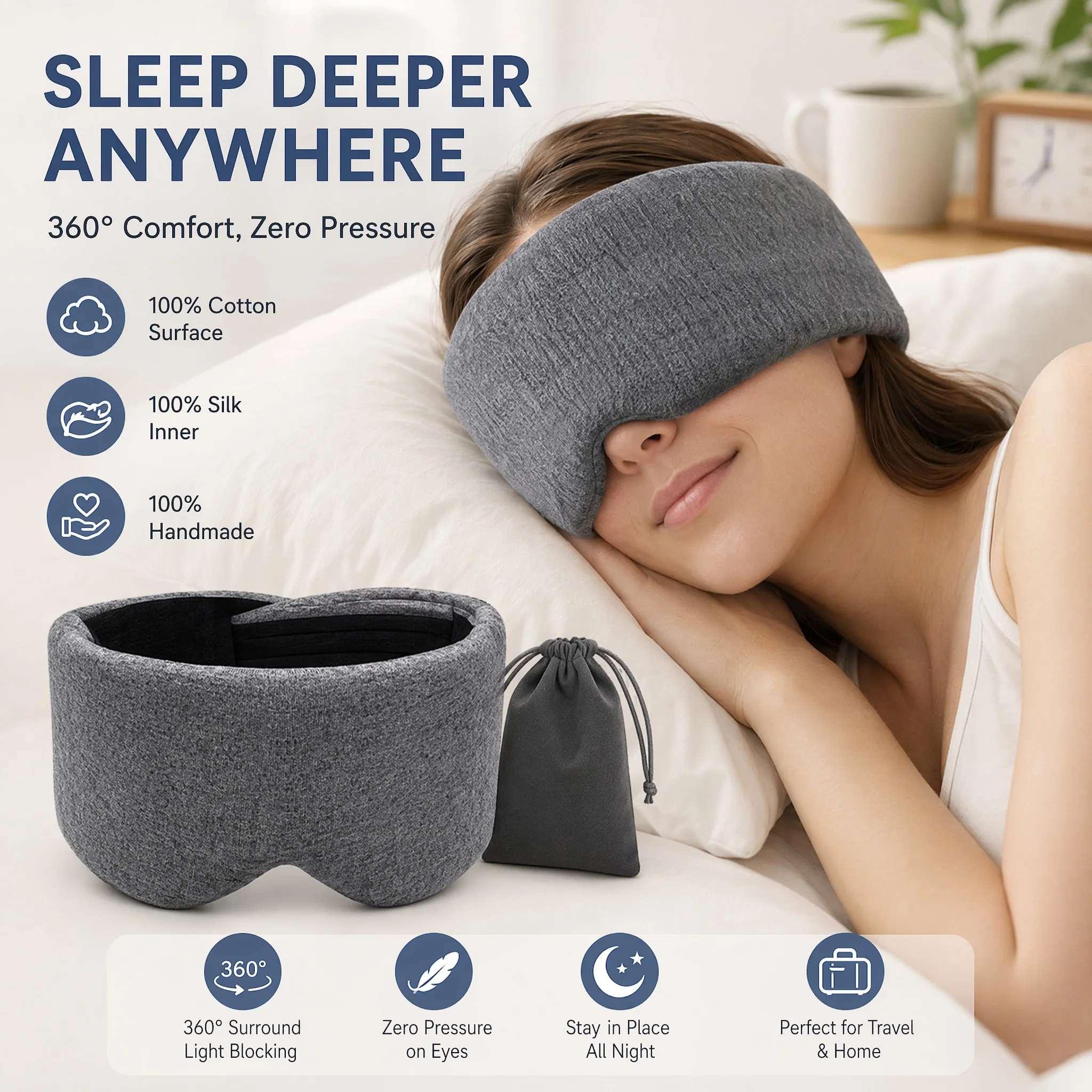 New Full Blackout Eye Mask Cotton Sleep Eye Mask Portable Travel Eyepatch Sleeping Eye Mask Sleeping Aid Lunch Break Breathable
New Full Blackout Eye Mask Cotton Sleep Eye Mask Portable Travel Eyepatch Sleeping Eye Mask Sleeping Aid Lunch Break Breathable