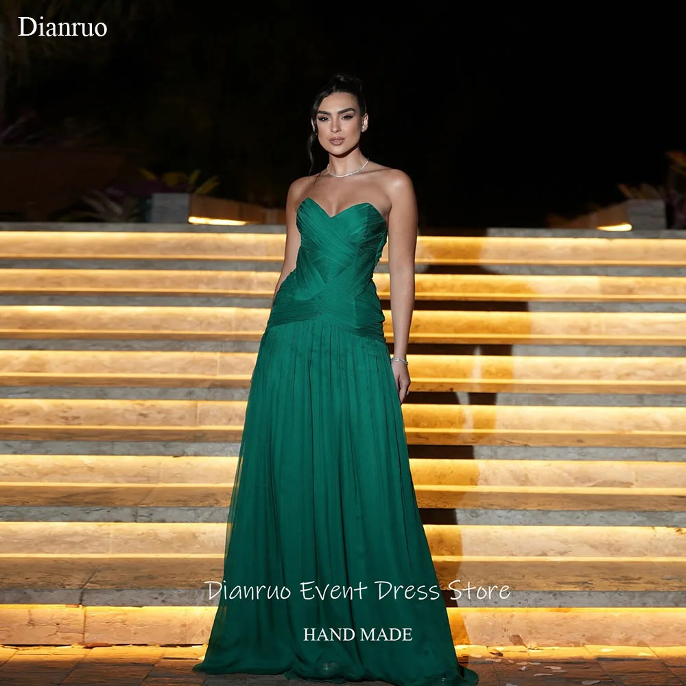 Dianruo Sweetheart Pleated Evening Dress Dark Green Chiffon 2025 Party Gowns Ruched Bodice Vestidos De Graduación Customized
Dianruo Sweetheart Pleated Evening Dress Dark Green Chiffon 2025 Party Gowns Ruched Bodice Vestidos De Graduación Customized