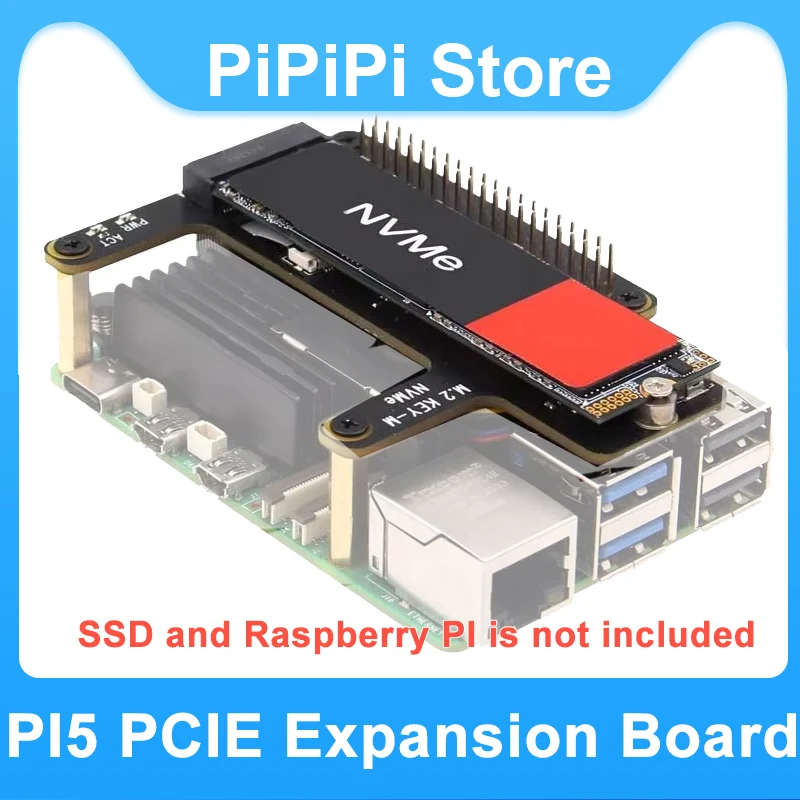 Raspberry Pi 5 PCIe to M.2 NVME SSD X1015 Expansion Board Supports Raspberry PI AI Kit Hailo-8L chip Support 2230/2242/2260/2280
Raspberry Pi 5 PCIe to M.2 NVME SSD X1015 Expansion Board Supports Raspberry PI AI Kit Hailo-8L chip Support 2230/2242/2260/2280