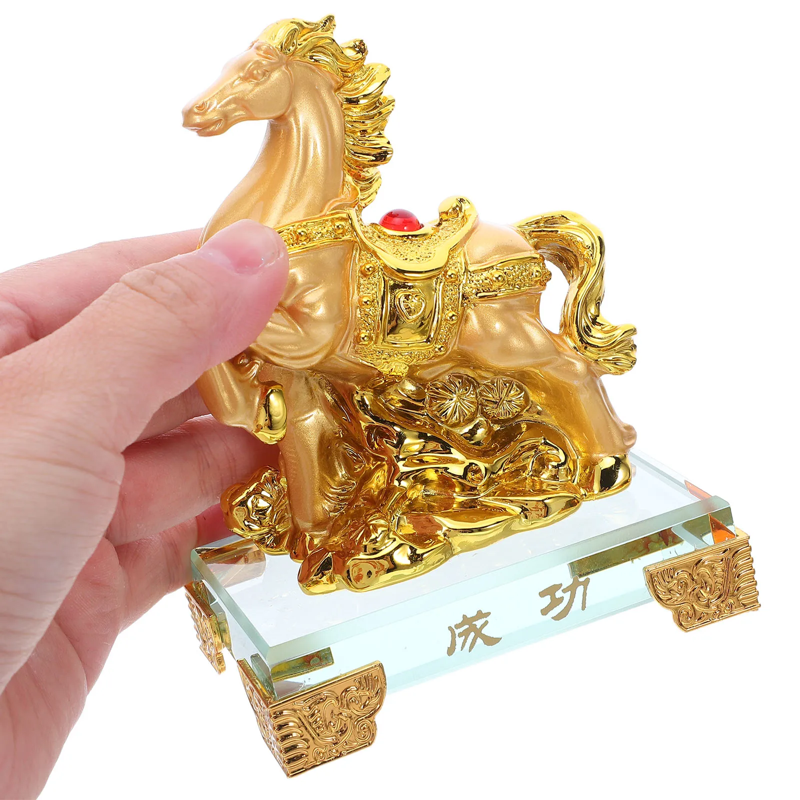 Golden Resin Horse Statue With Glass Base, Feng Shui Horse Figurine Chinese Zodiac Horse Sculpture Home Office Decoration
Golden Resin Horse Statue With Glass Base, Feng Shui Horse Figurine Chinese Zodiac Horse Sculpture Home Office Decoration