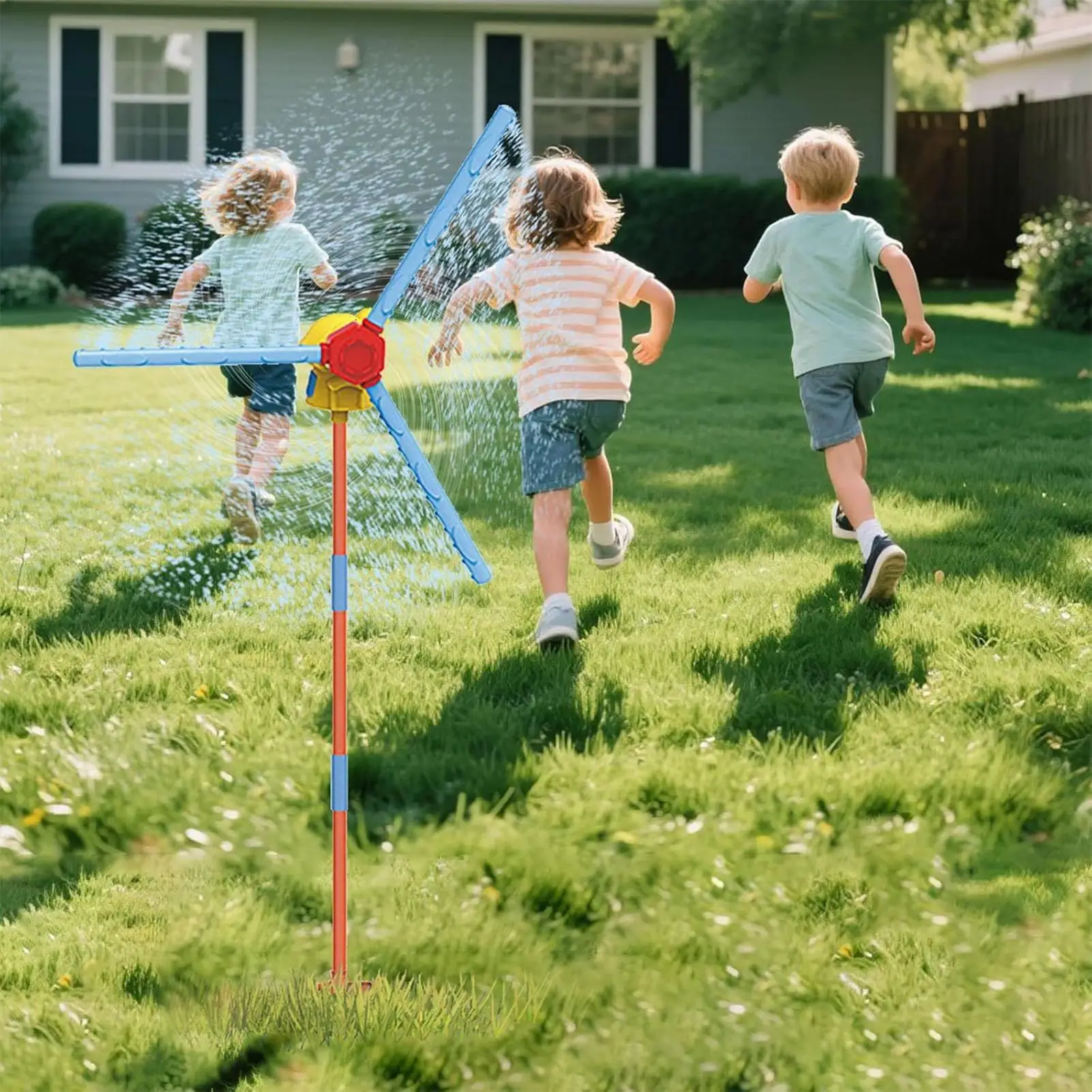 Windmill Sprinkler Toy For Kids Outdoor Yard Toy 36 Nozzles Water Sprinkler Multifunctional Yard Irrigation Tool Kids Splashing 
Windmill Sprinkler Toy For Kids Outdoor Yard Toy 36 Nozzles Water Sprinkler Multifunctional Yard Irrigation Tool Kids Splashing