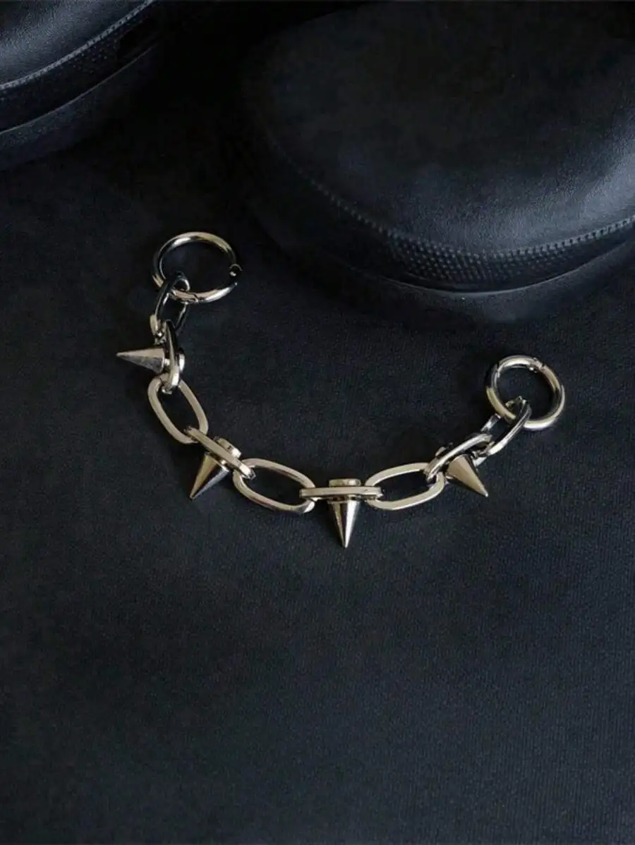 Punk Style Metal Shoe Chain With Spikes For Clogs Accessories
Punk Style Metal Shoe Chain With Spikes For Clogs Accessories