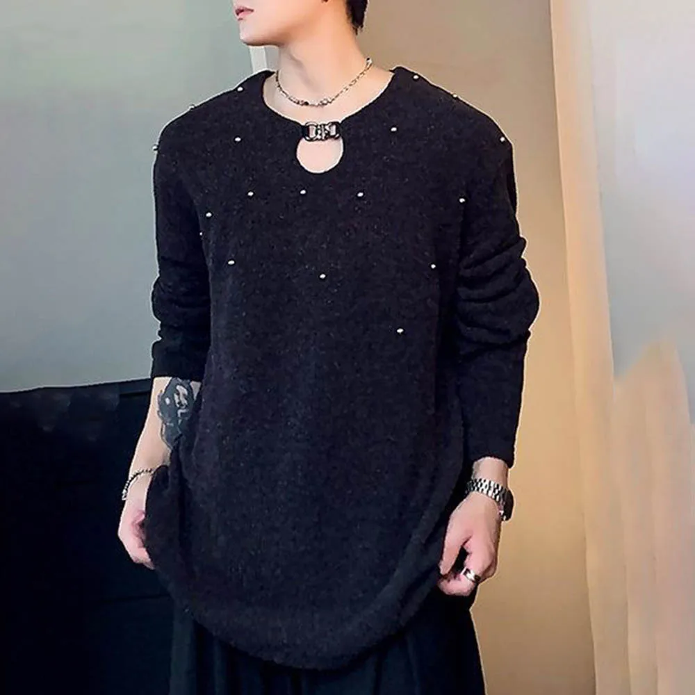 Mens Autumn Sweater Beaded Chain Knit Sweater Streetwear Fashion Everyday Versatile Long-Sleeved Top Men'S Clothing 2025 New
Mens Autumn Sweater Beaded Chain Knit Sweater Streetwear Fashion Everyday Versatile Long-Sleeved Top Men'S Clothing 2025 New