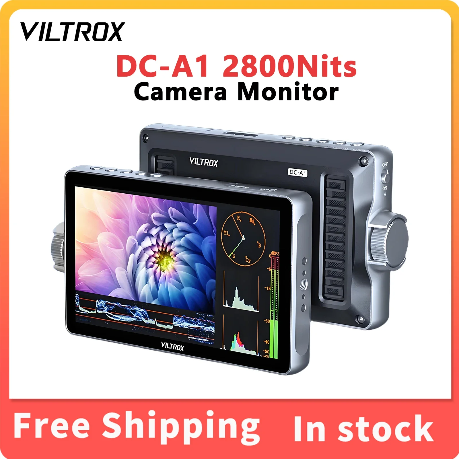 Viltrox DC-A1 Digital Camera Monitor 2800Nits 1080P 4K HDMI 7 Inch Wide Monitor Touch Screen Monitor For Sony Nikon Fujifilm
Viltrox DC-A1 Digital Camera Monitor 2800Nits 1080P 4K HDMI 7 Inch Wide Monitor Touch Screen Monitor For Sony Nikon Fujifilm