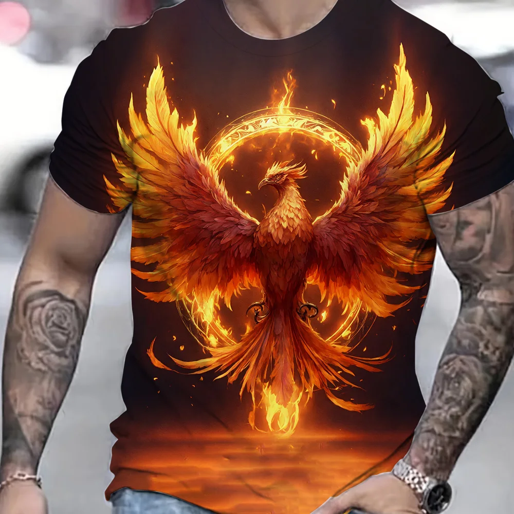 2025 Oversized Men's Clothing Simple Casual Crew Neck Short Sleeve Tee Fashion Flame Bird Graphic Print T-shirt Top Sportswear
2025 Oversized Men's Clothing Simple Casual Crew Neck Short Sleeve Tee Fashion Flame Bird Graphic Print T-shirt Top Sportswear