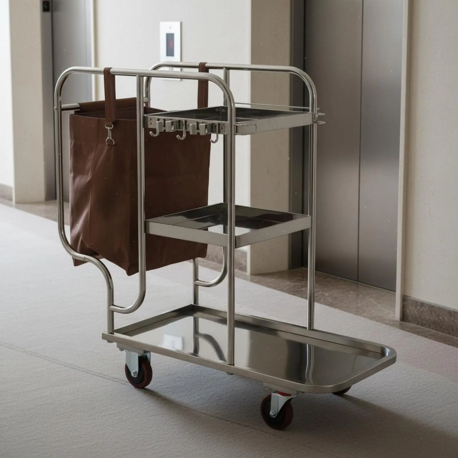 Stainless Steel Janitorial Cart Sturdy Duty Multi-Shelf Cleaning Trolley Business Cleaning Pushcart Large Capacity for Hospital
Stainless Steel Janitorial Cart Sturdy Duty Multi-Shelf Cleaning Trolley Business Cleaning Pushcart Large Capacity for Hospital
