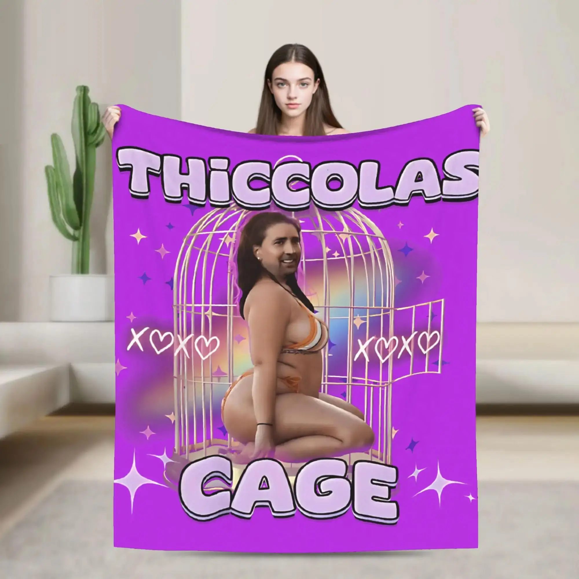 Мягкое флисовое одеяло Thiccolas Cage Funny Meme для дивана, кровати, пикника, оригинальное покрывало, чехол для дивана
Мягкое флисовое одеяло Thiccolas Cage Funny Meme для дивана, кровати, пикника, оригинальное покрывало, чехол для дивана