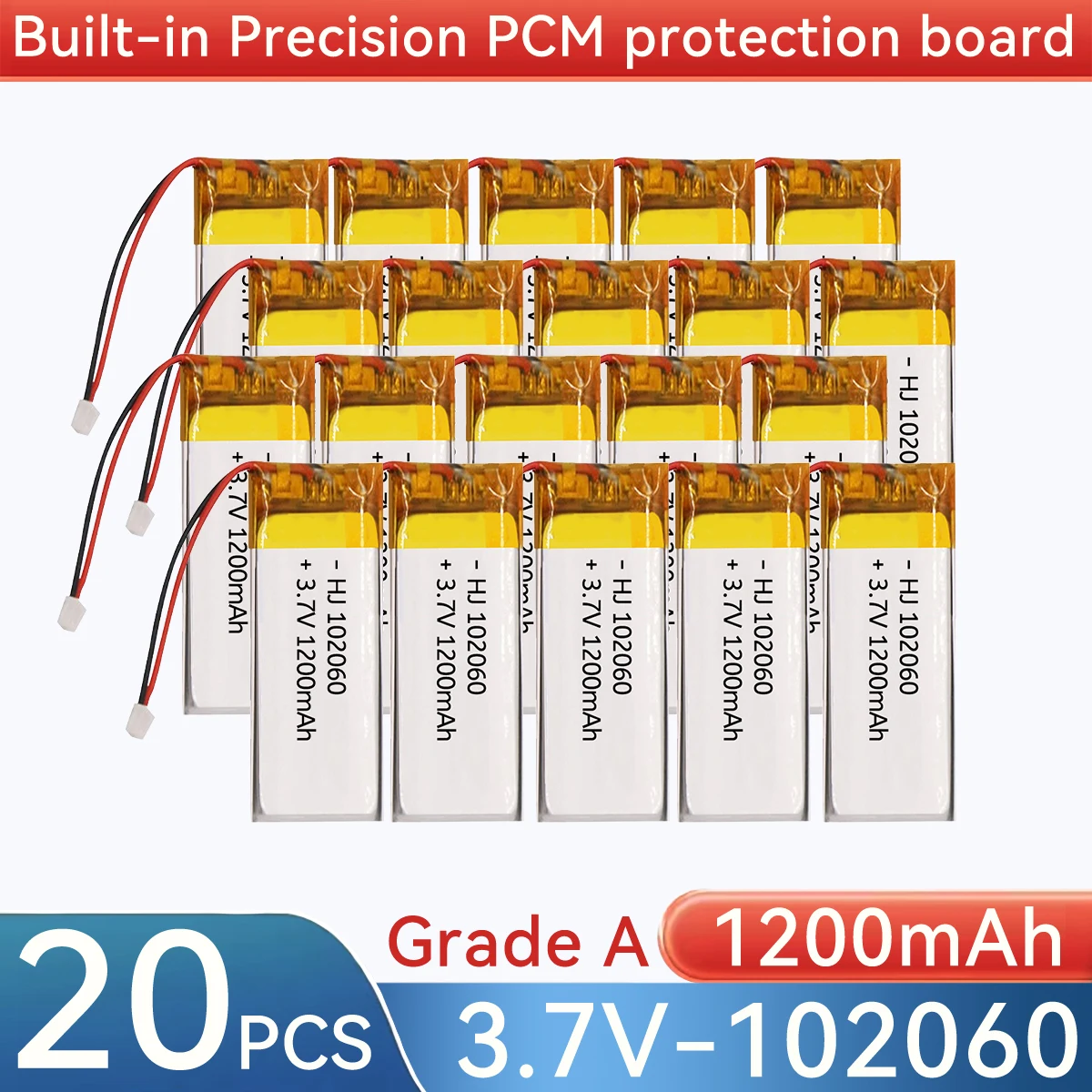 102060 1200mah 3.7V Rechargeable Lithium Li-ion Polymer Battery for 302060 402060 502060 602060 702060 802060 902060
102060 1200mah 3.7V Rechargeable Lithium Li-ion Polymer Battery for 302060 402060 502060 602060 702060 802060 902060