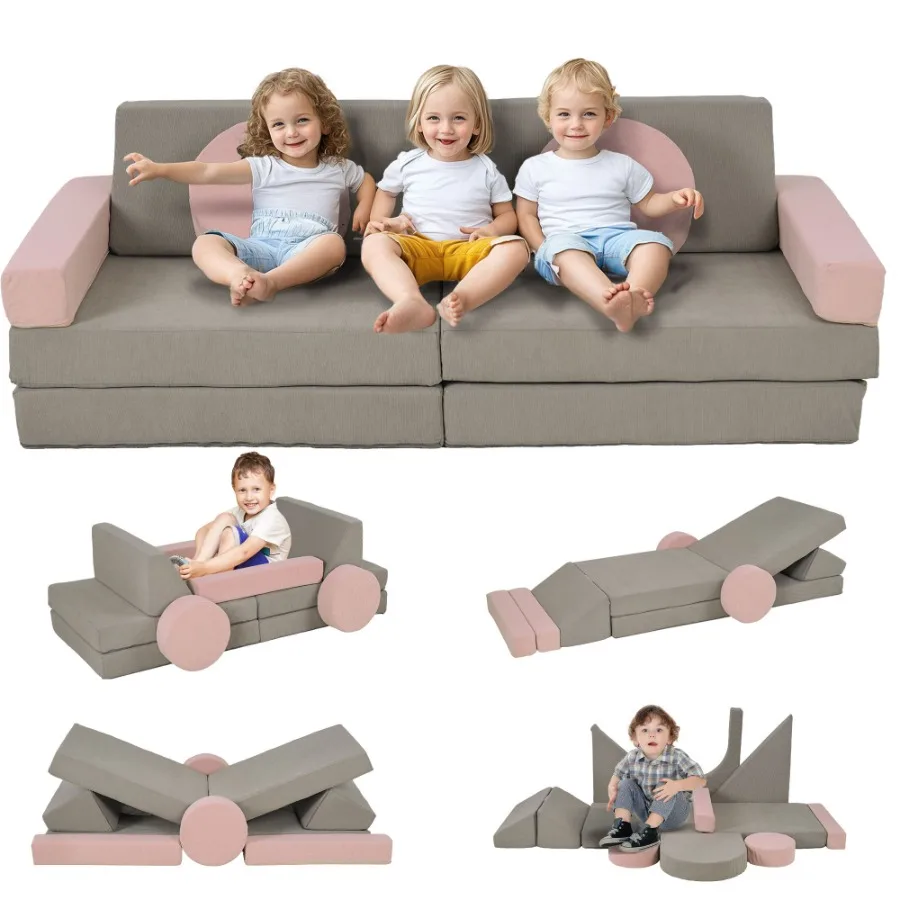 Qaba Modular Play Couch 12 Pieces Couch for Playroom Bedroom Convertible Foam Floor Cushions for Boys and Girls Pink
Qaba Modular Play Couch 12 Pieces Couch for Playroom Bedroom Convertible Foam Floor Cushions for Boys and Girls Pink