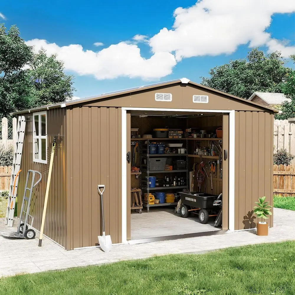 10FT x 8FT Sheds amp Outdoor Storage, Storage Shed with 1 Large Window Sloped Step, Metal Shed with 2 Lockable Slide Doors Air
10FT x 8FT Sheds amp Outdoor Storage, Storage Shed with 1 Large Window Sloped Step, Metal Shed with 2 Lockable Slide Doors Air