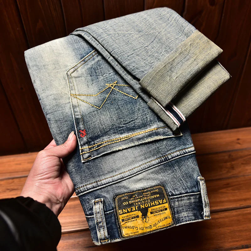 Washed-out Vintage Jeans Men's Stretch Slim Fit Skinny Versatile Casual Fashion High-End Classic Nostalgic Trousers
Washed-out Vintage Jeans Men's Stretch Slim Fit Skinny Versatile Casual Fashion High-End Classic Nostalgic Trousers