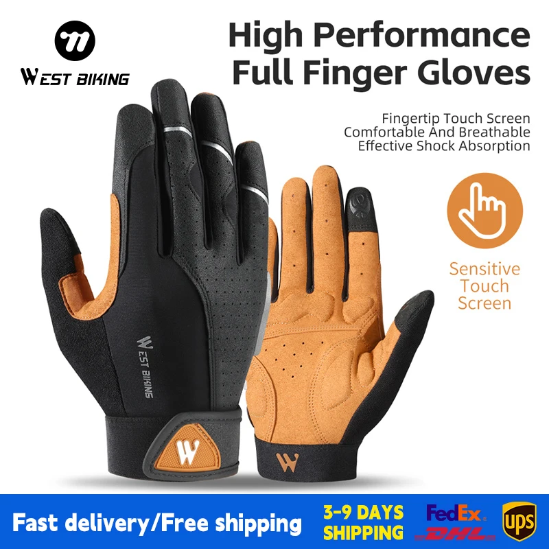 WEST BIKING Spring Autumn Men's Full Finger Cycling Gloves Touch Screen Anti-Slip Sports Gloves Thin Breathable Bicycle Gloves
WEST BIKING Spring Autumn Men's Full Finger Cycling Gloves Touch Screen Anti-Slip Sports Gloves Thin Breathable Bicycle Gloves