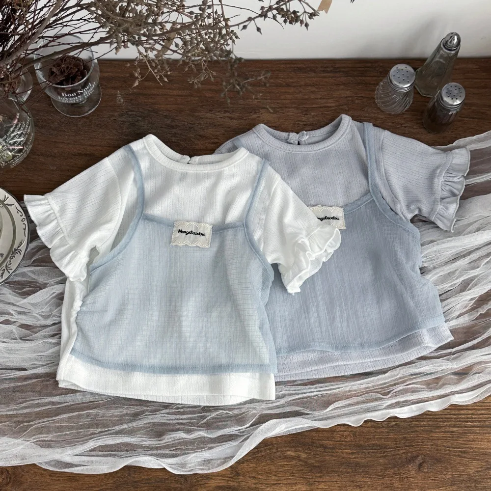 2026 Summer New Baby Girl Short Sleeve T Shirts Infant Fake Two-piece Tops Toddler Girl Thin Cotton Tee Kids Loose T Shirts
2026 Summer New Baby Girl Short Sleeve T Shirts Infant Fake Two-piece Tops Toddler Girl Thin Cotton Tee Kids Loose T Shirts