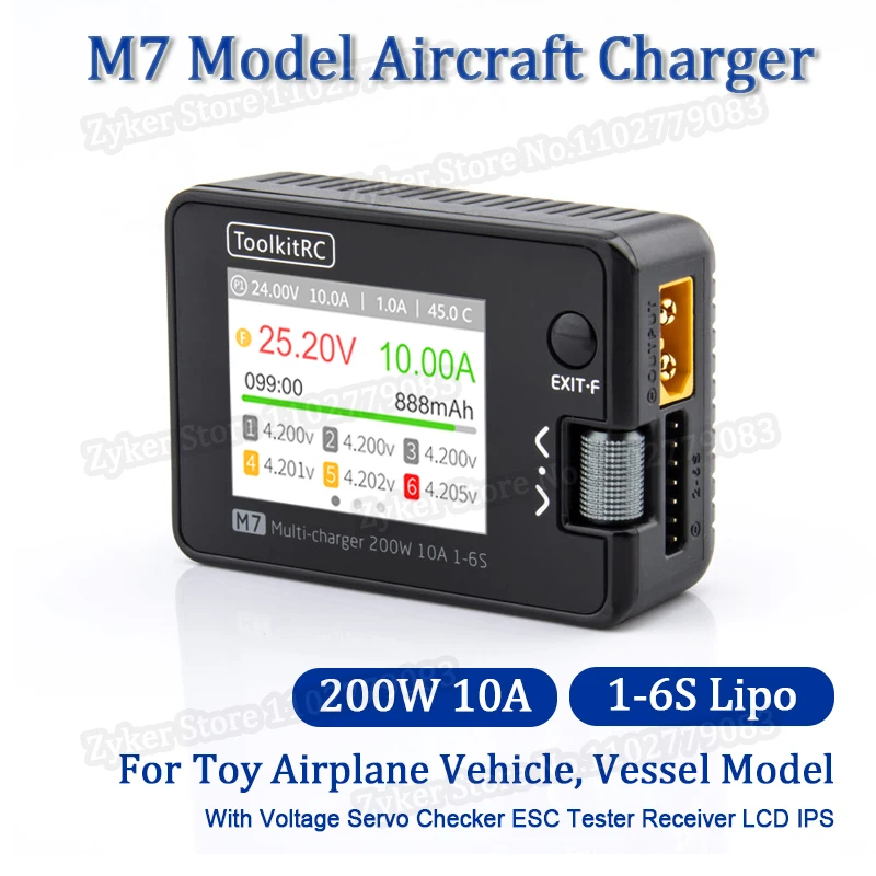 ToolkitRc M7 Зарядное устройство для модели самолета 200 Вт 10 А Зарядное устройство постоянного тока для липо-аккумулятора 1-6S для моделей игрушечных самолетов и сосудов
ToolkitRc M7 Зарядное устройство для модели самолета 200 Вт 10 А Зарядное устройство постоянного тока для липо-аккумулятора 1-6S для моделей игрушечных самолетов и сосудов