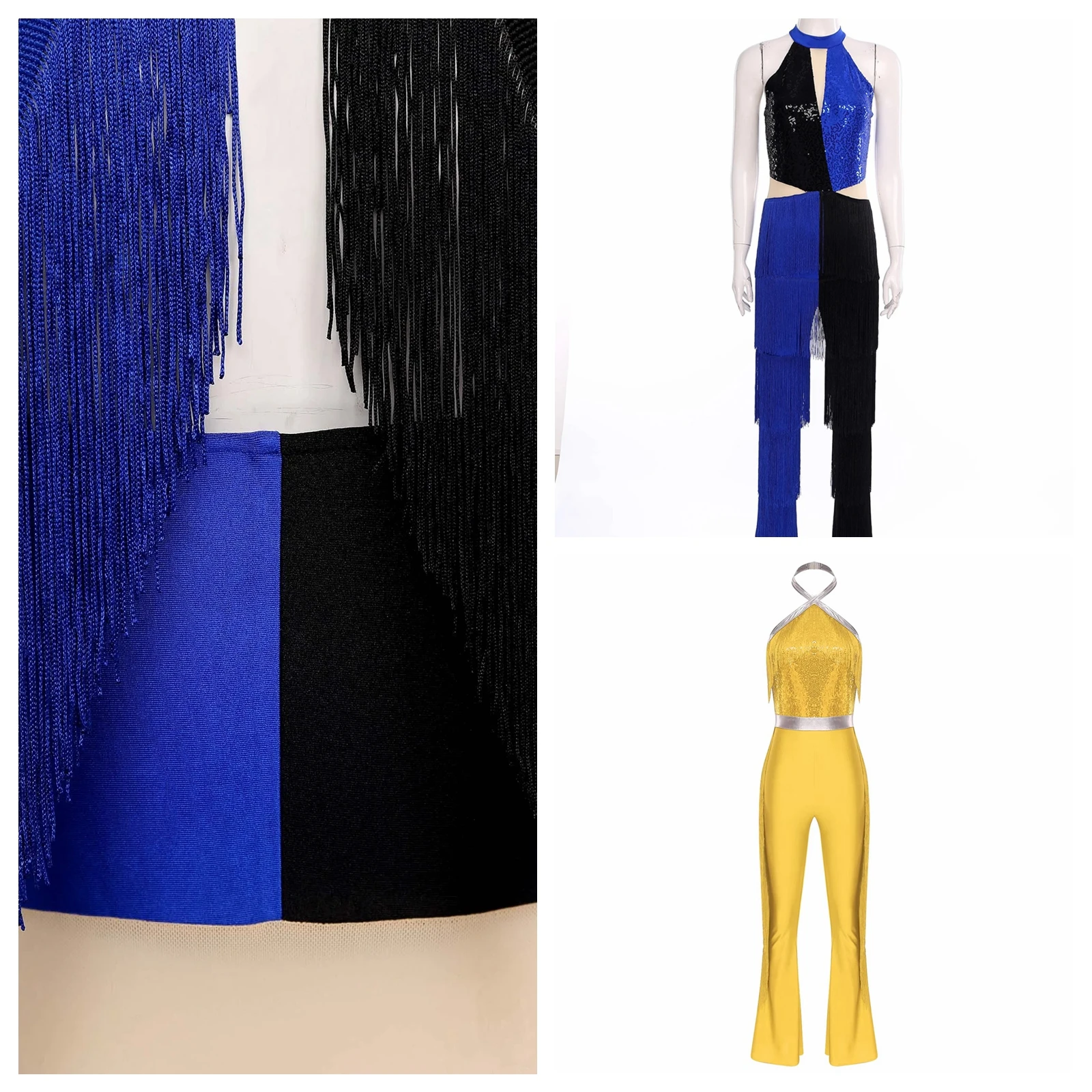 Women Latin 70s Disco Outfits Retro Party One Piece Costume Sequin Tassel Fringe Long Pants Jumpsuit Bodysuit Clubwear Dancewear
Women Latin 70s Disco Outfits Retro Party One Piece Costume Sequin Tassel Fringe Long Pants Jumpsuit Bodysuit Clubwear Dancewear