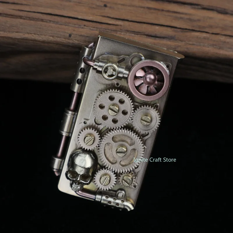 Brass steampunk gasoline lighter, mechanical gear coupling handmade lighter, collection hobby, smoking accessories, men's gift
Brass steampunk gasoline lighter, mechanical gear coupling handmade lighter, collection hobby, smoking accessories, men's gift